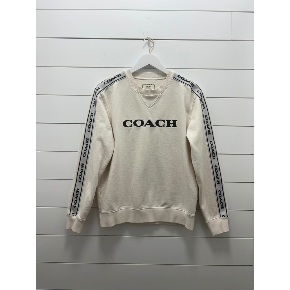 COACH Essential Ivory Sweatshirt Size Small 100% Cotton